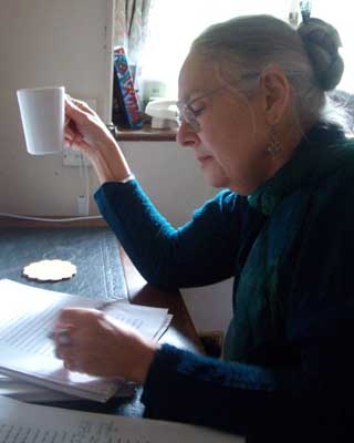 Debby drinking coffee