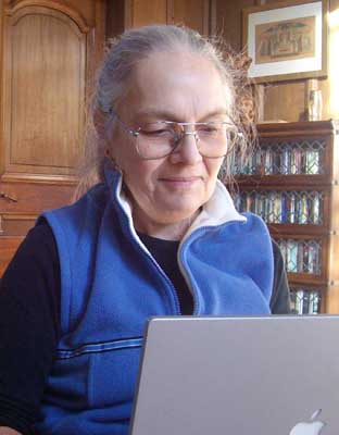 Debby working with an author